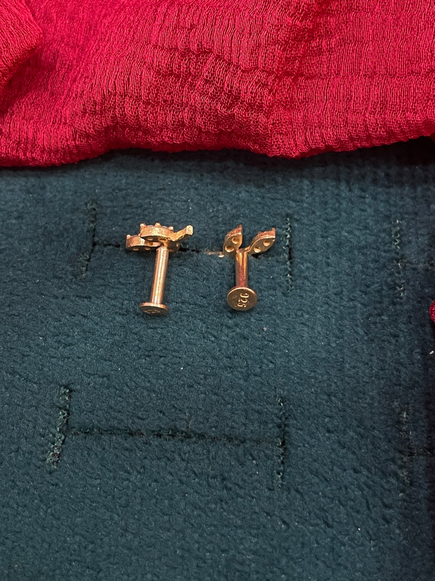 925 Silver Gold Plated Leaf Studs for Women | Nature-Inspired Design