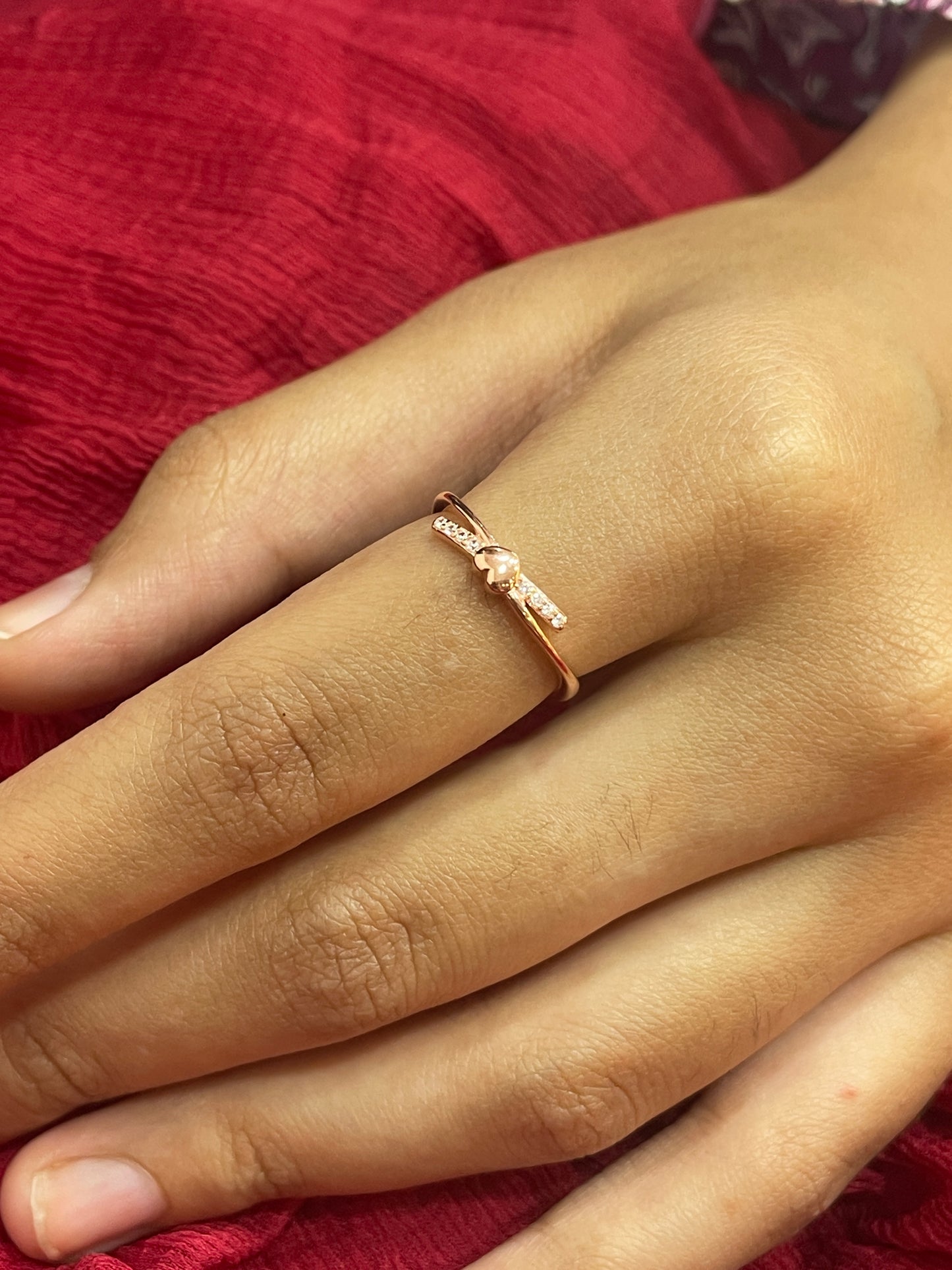 92.5 Silver Rose Gold Plated Ring for Women | Stylish Elegant Design | Modern Jewellery