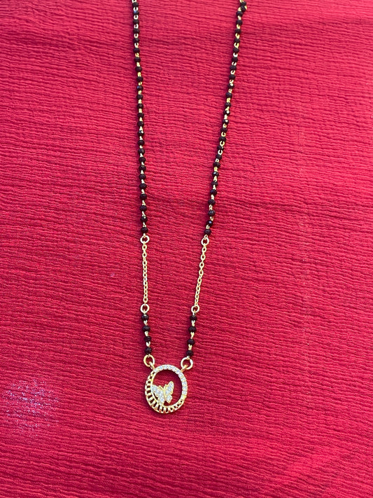 92.5 silver classy butterfly black bead chain 19.5 inches