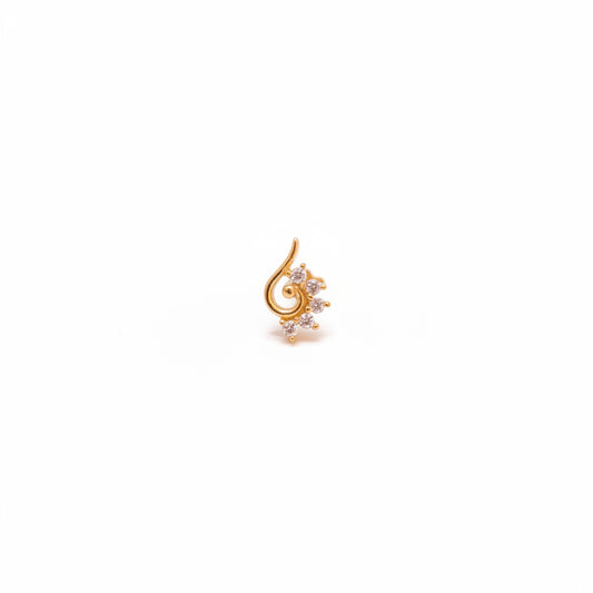 925 Silver Gold Plated S Nosepin