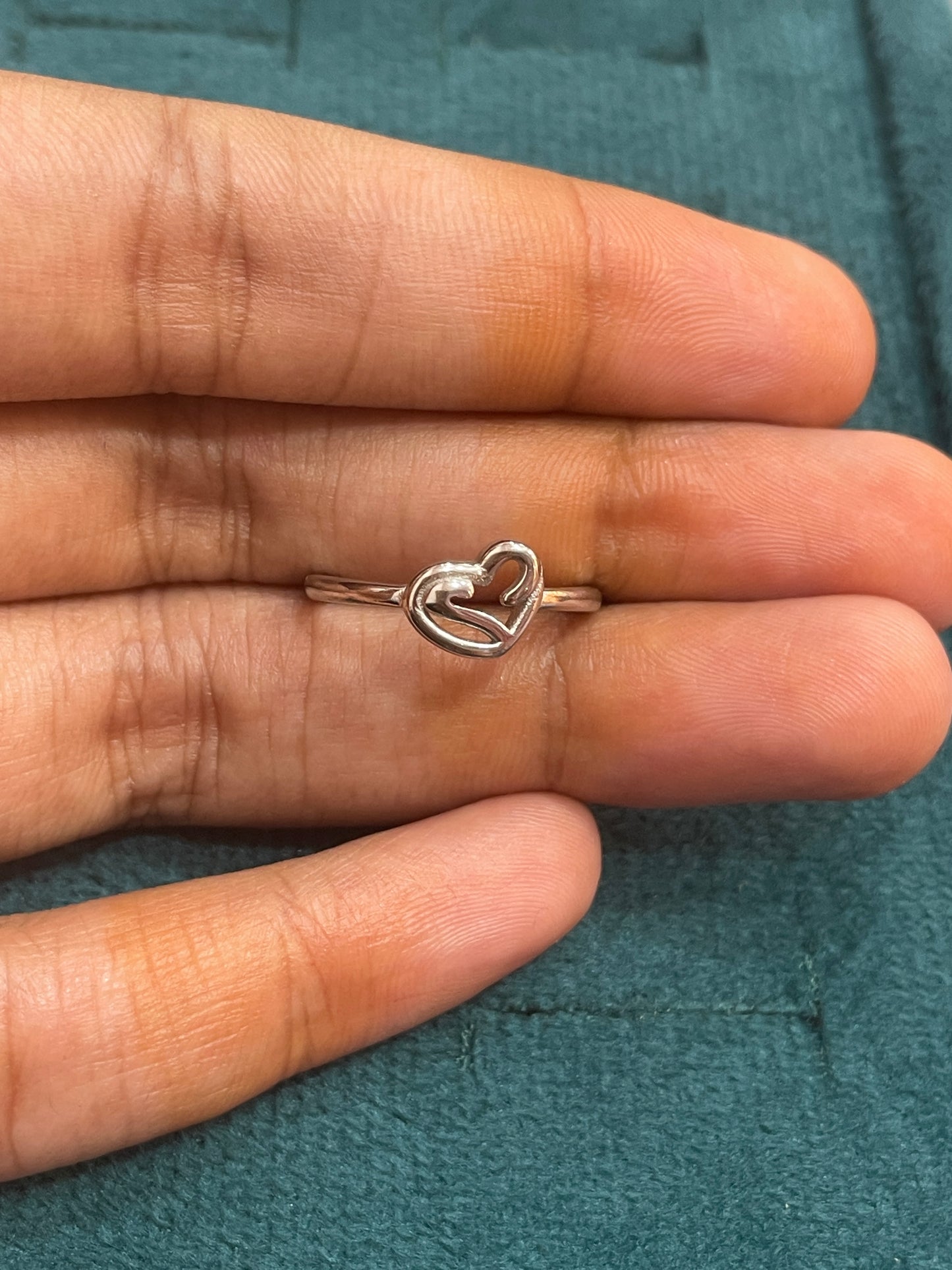 92.5 Silver Simple Heart Ring for Women Size 10 | Minimal Elegant Love Design | Gift Jewellery