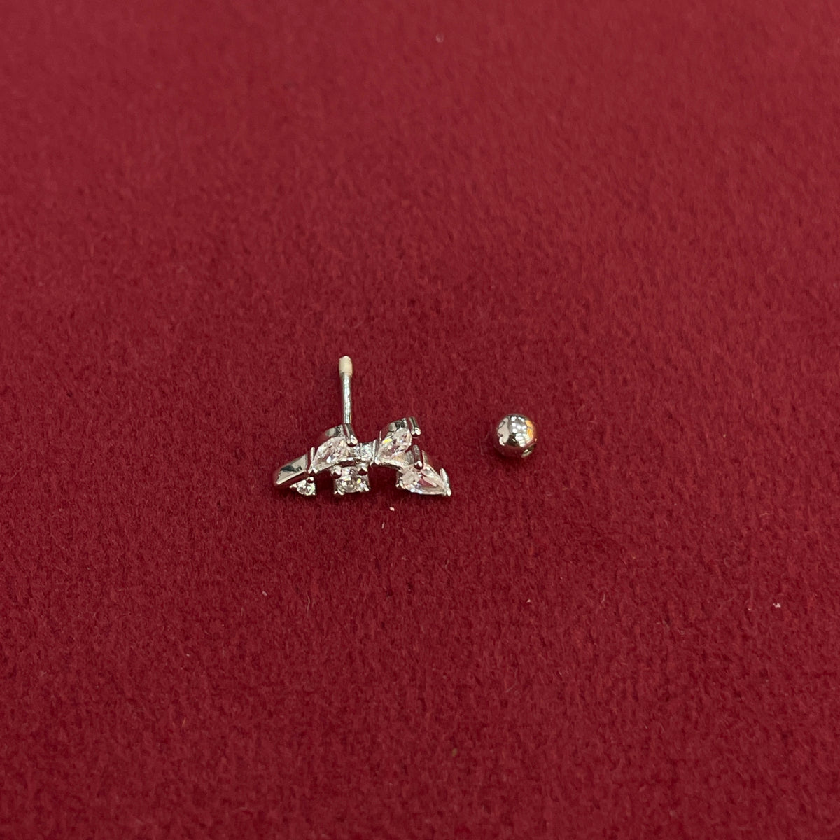 925 Silver Helix Leaf Studs - Ball back pair