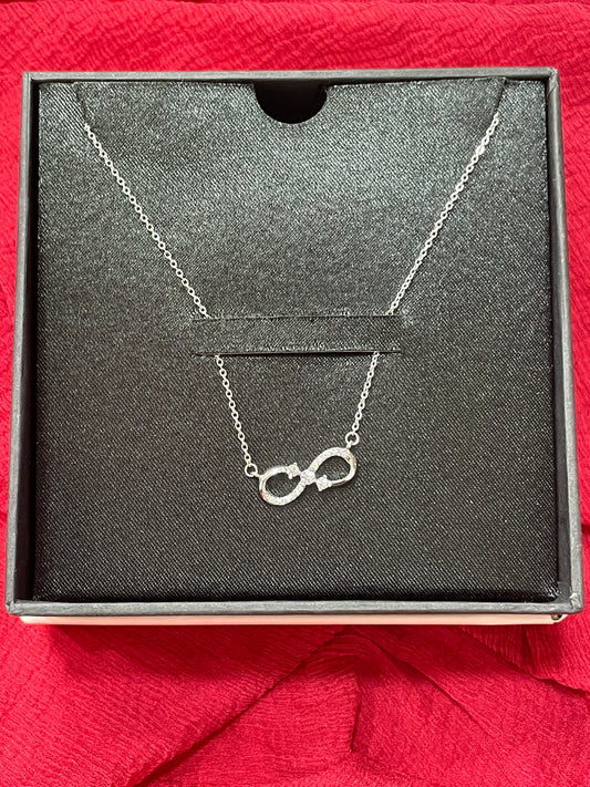 92.5 Silver Infinity White Stone Chain 18.5 Inches | Classy Premium Sparkle Design | Jewellery