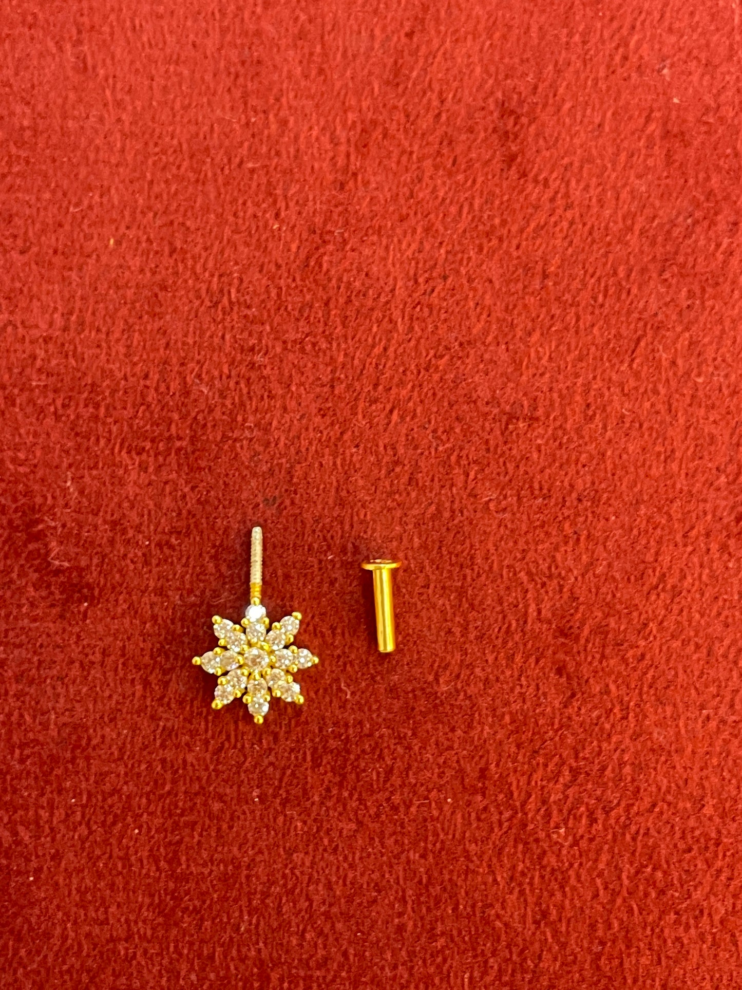 925 Silver Gold Plated 8 Petal Bugadi Pair