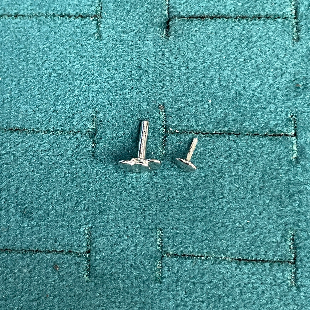 92.5 Sterling Silver Ribbed Double Heart Stud Earrings for Women pair