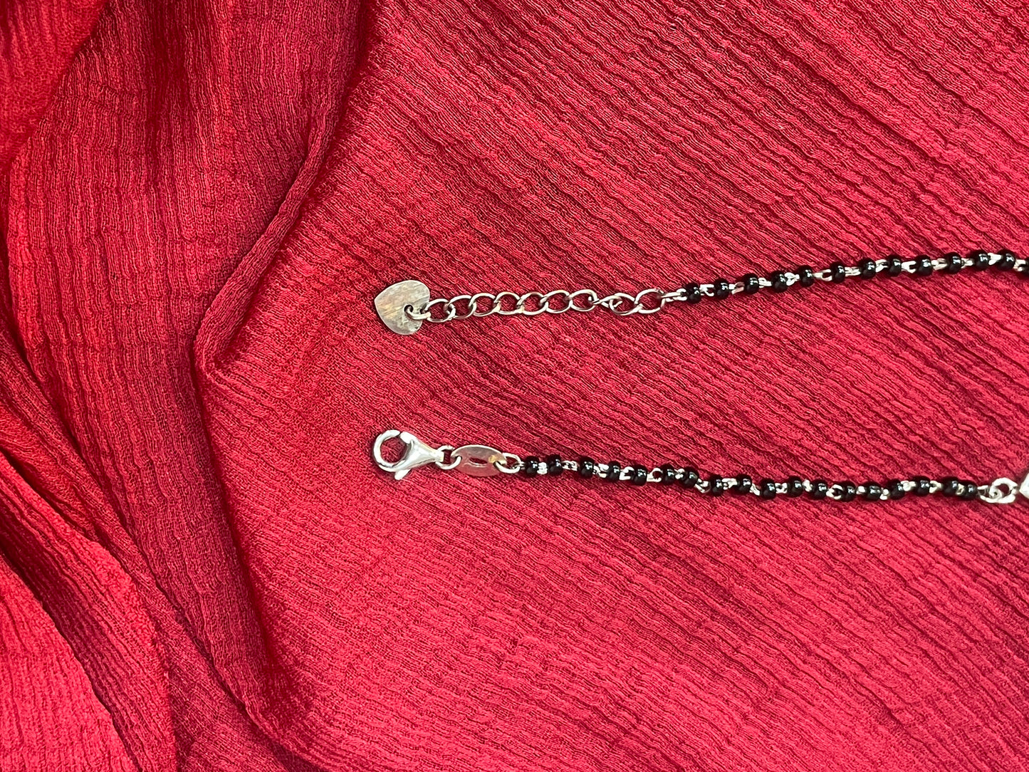 92.5 Silver Black Beads Bracelet for Women 8 Inches | Stylish Elegant Design | Daily Wear Jewellery
