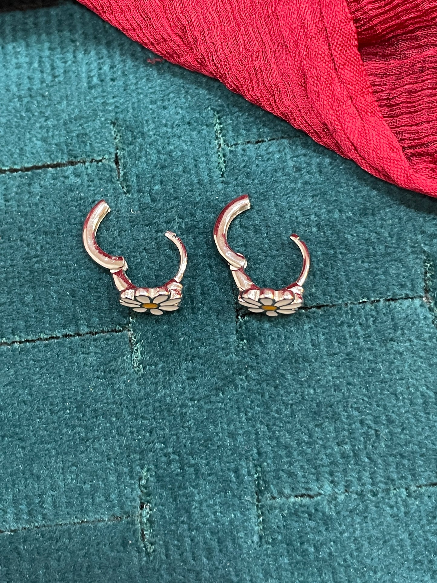 925 Silver Daisy Hoops
