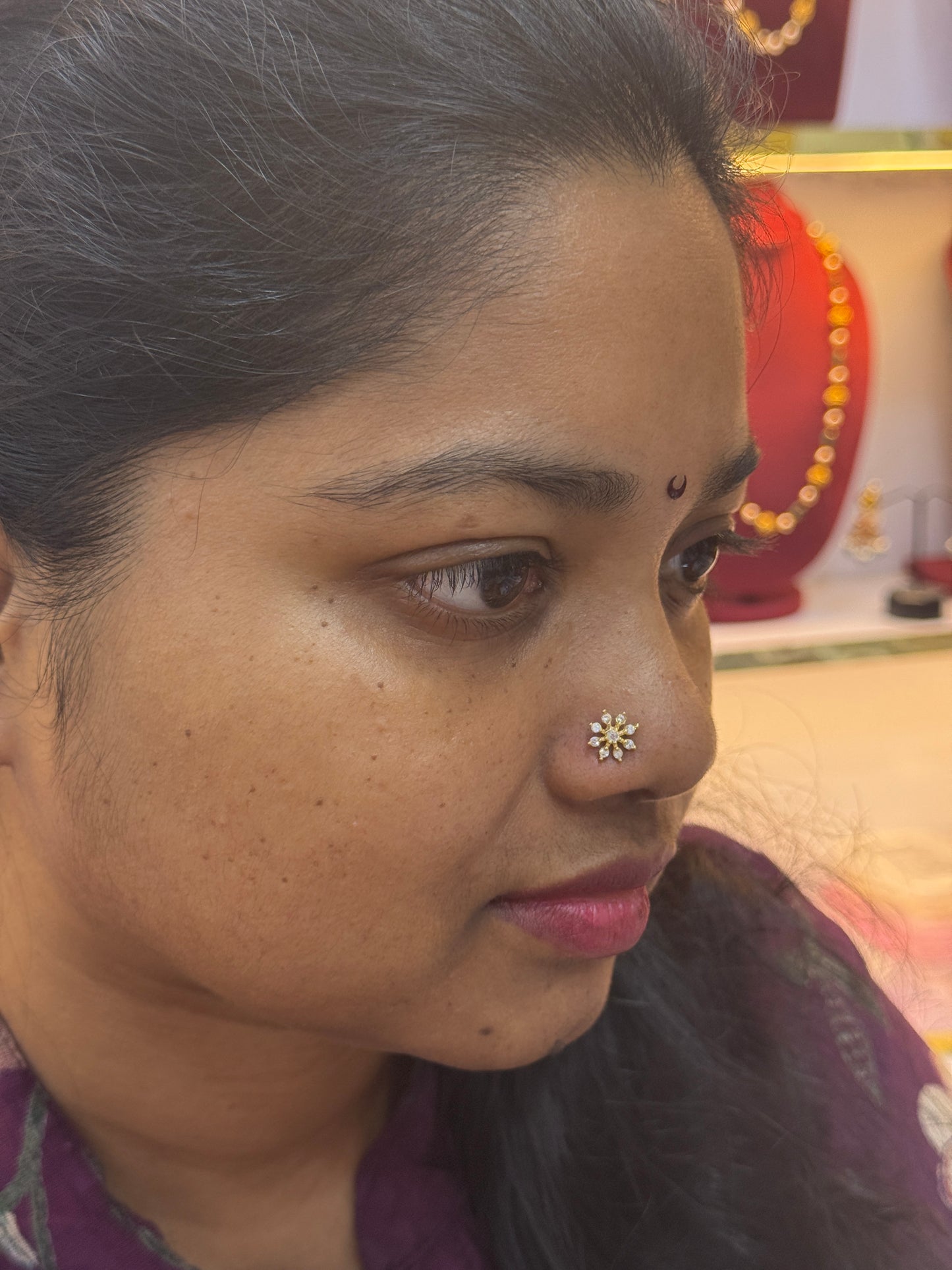 92.5 Silver Gold Plated Nose Pin | Stylish Elegant Finish | Jewellery