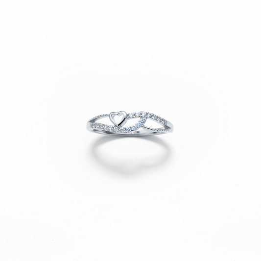 925 Silver Heart Ring- Size 12