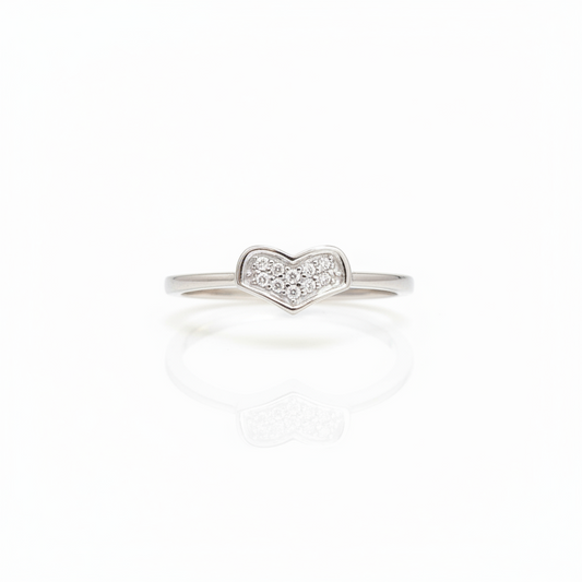 92.5 Silver White Stone Heart Ring for Women Size 13 | Stylish Sparkle Design | Elegant Jewellery