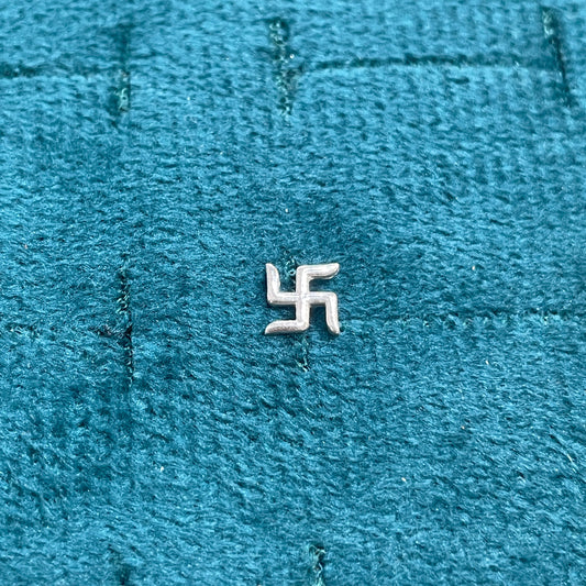 92.5 Silver Swastik Second Studs | Stylish Spiritual Design | Elegant Jewellery