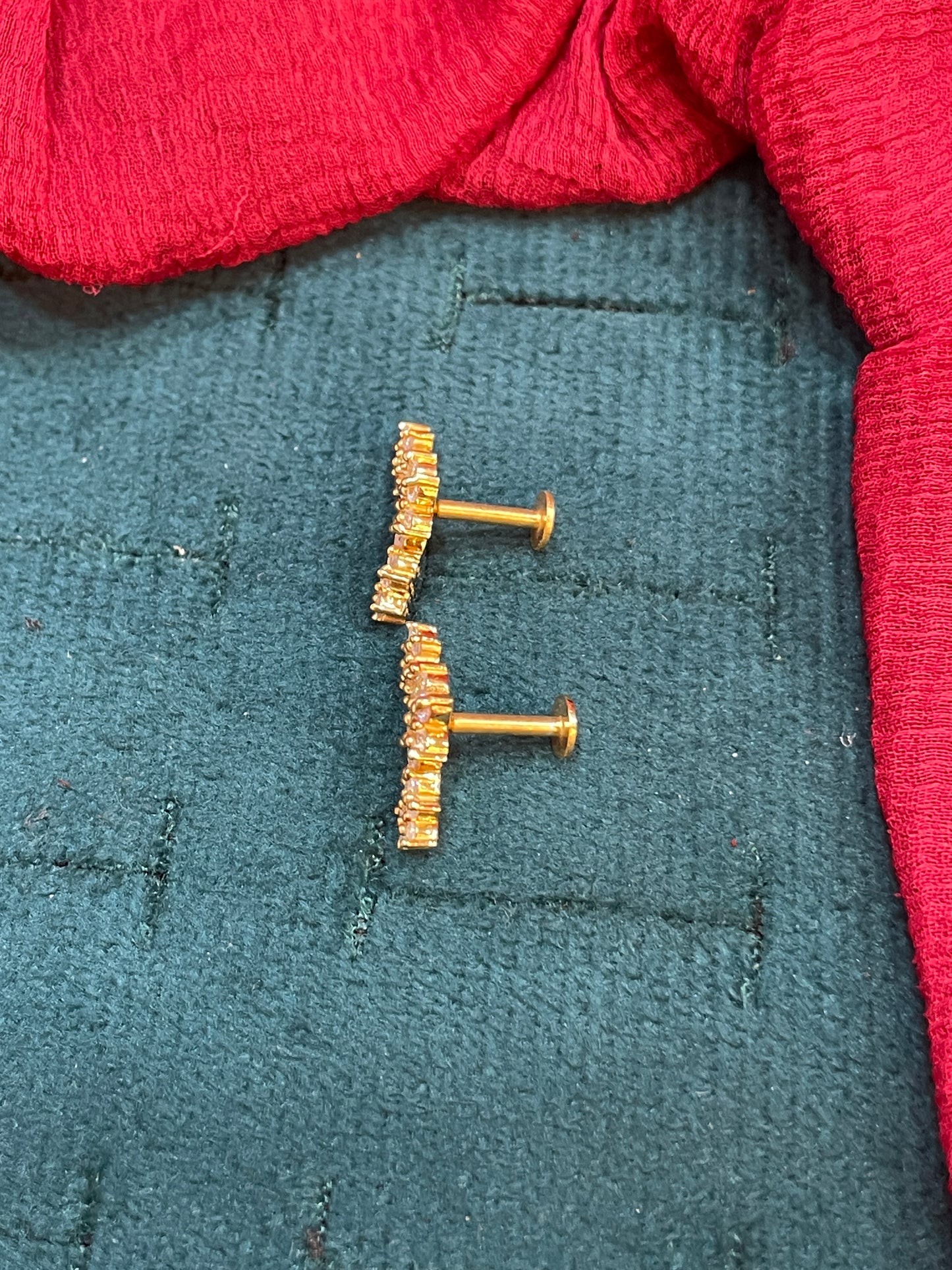 925 Silver Gold Plated Flower Studs