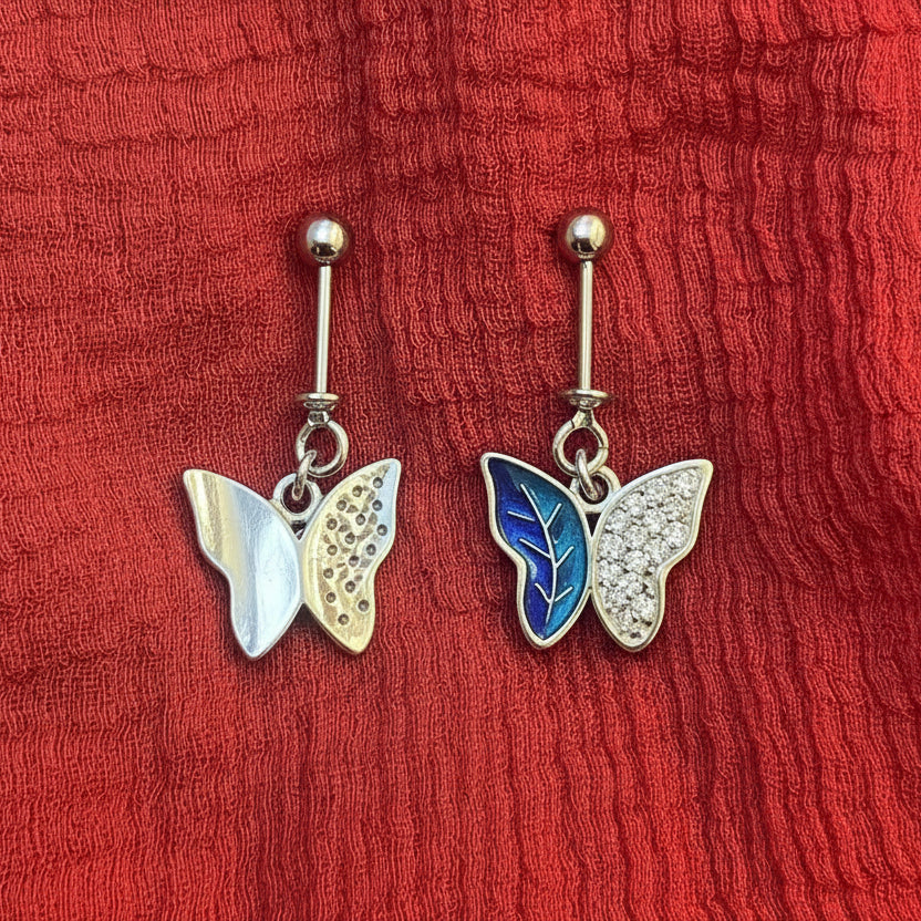 92.5 Silver Blue Butterfly Bugadi for Women | Stylish Ear Cuff Design | Ethnic Jewellery
