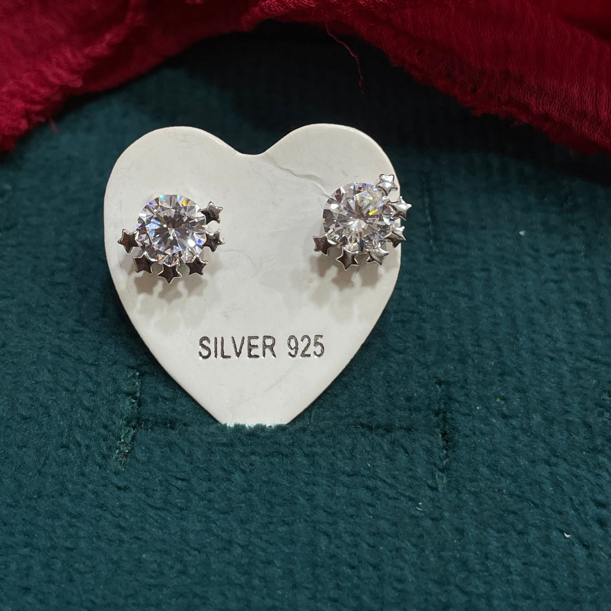 92.5 Silver Premium White Stone Studs | Elegant Sparkle Finish | Jewellery pair