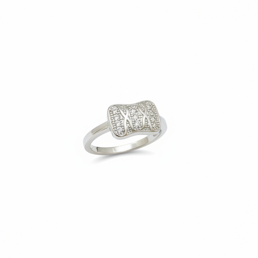 92.5 Silver White Stone Ring for Women Size 10 | Stylish Refined Design | Elegant Jewellery