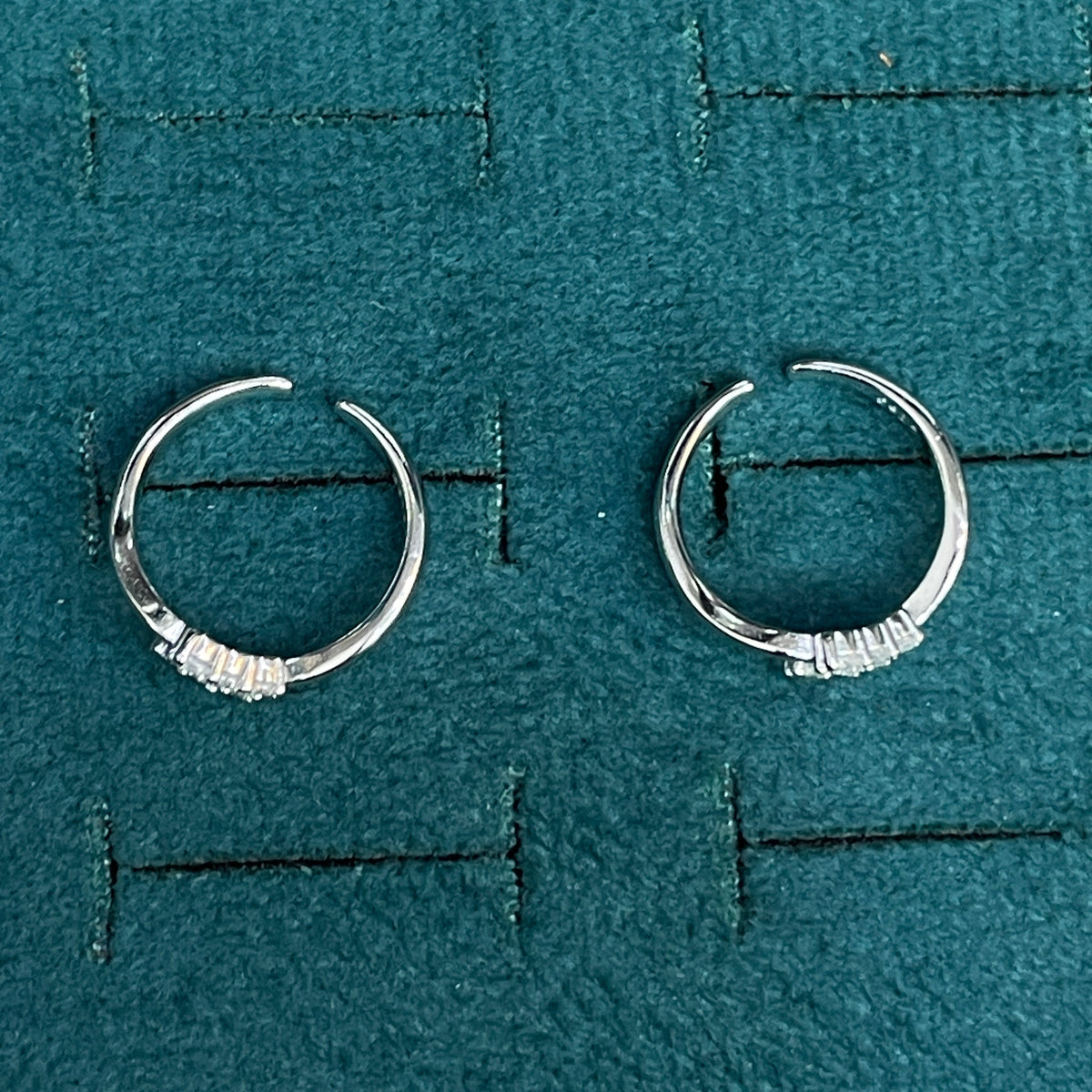 92.5 Silver CZ Toe Rings for Women