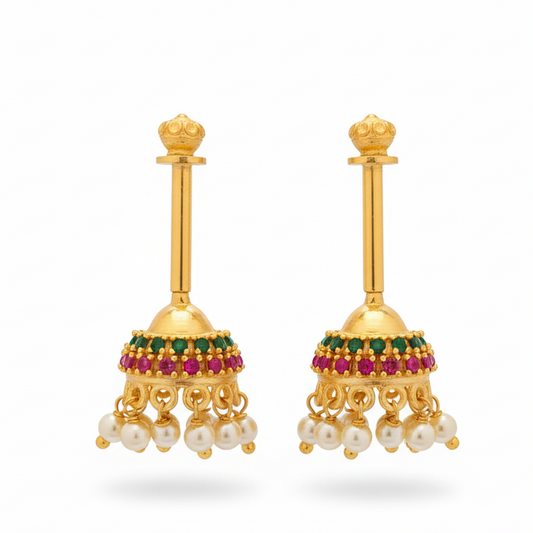92.5 Silver Jhumki Bugadi | Traditional Hanging Design | Jewellery (pair)