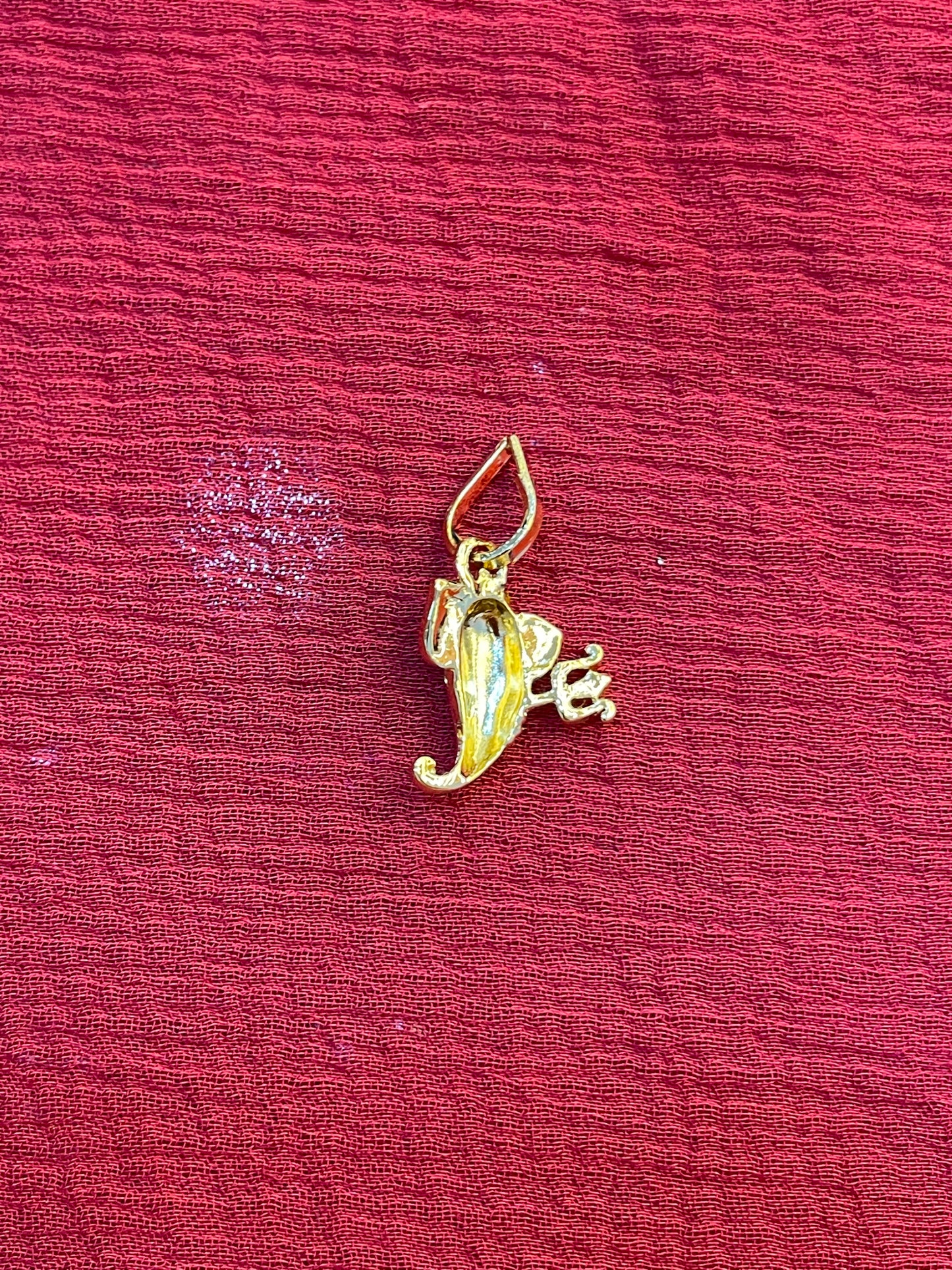 92.5 silver gold plated Ganesha trisulam pendant