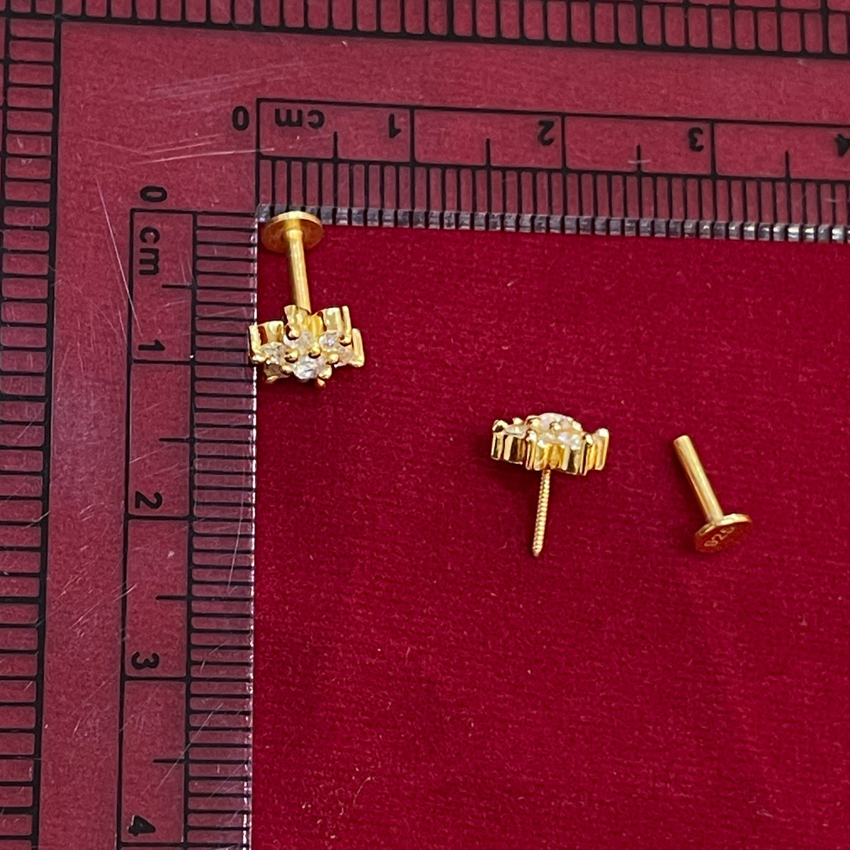 925 Sterling Silver Gold Plated Flower Stud Earrings for Women | Delicate Floral Design pair