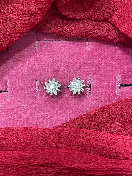 92.5 Silver Stylish Flower Studs | Elegant Floral Modern Design | Jewellery