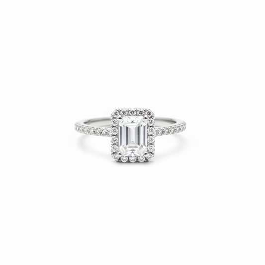 92.5 silver stylish square solitaire ring