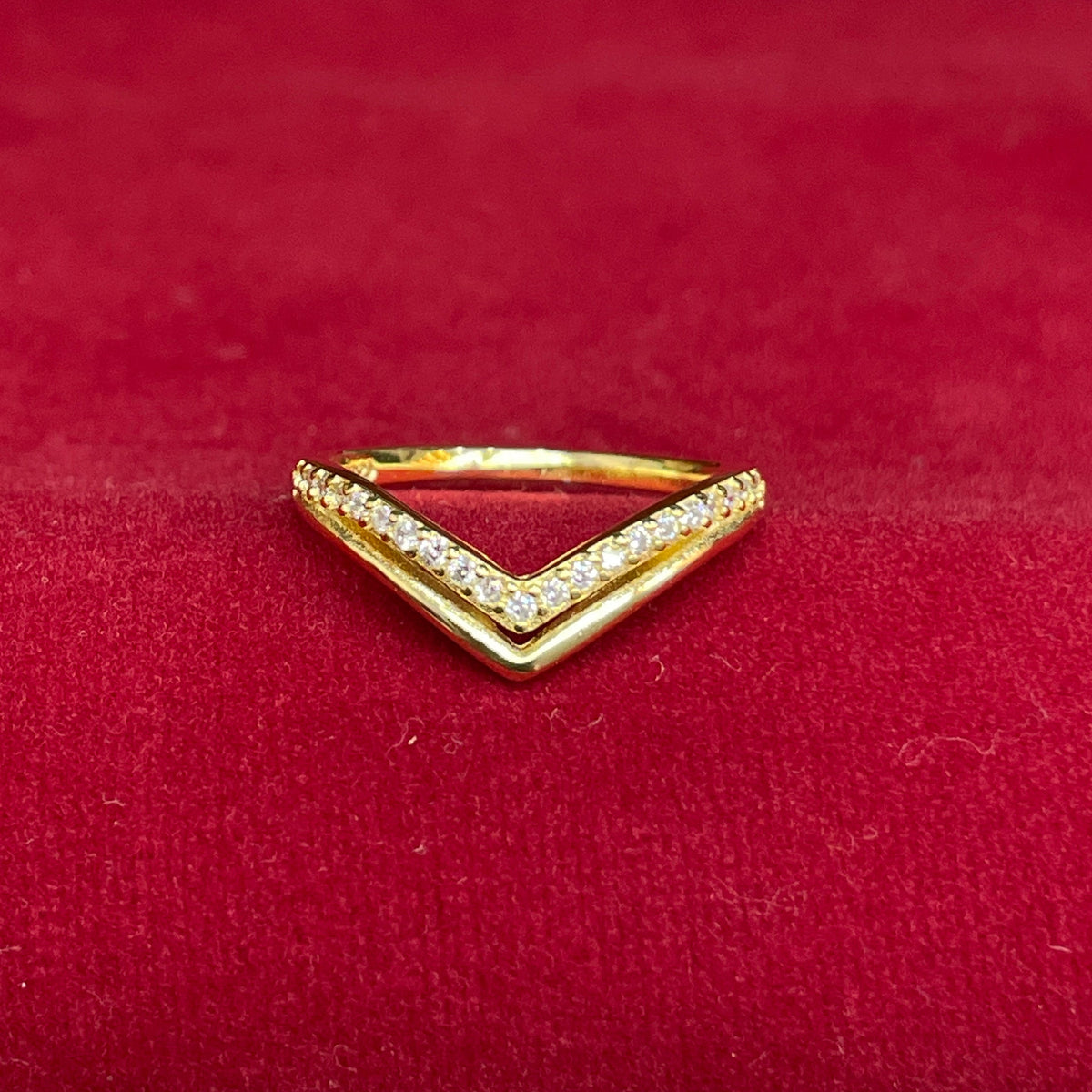 92.5 Sterling Silver Gold Plated Eternity Band for Women