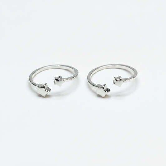 92.5 silver stylish classy star toe rings