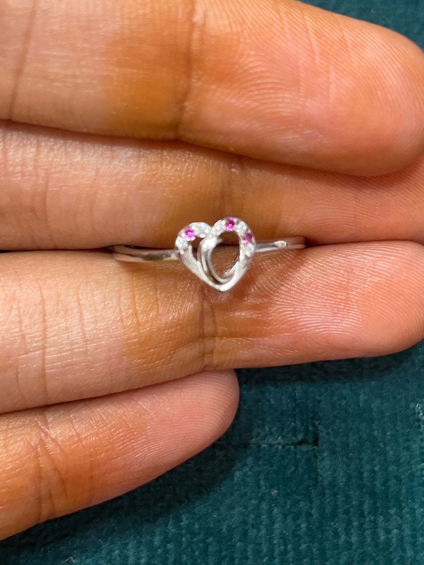 92.5 Silver Heart Shape Ring for Women Size 13 | Stylish Modern Love Design | Elegant Jewellery