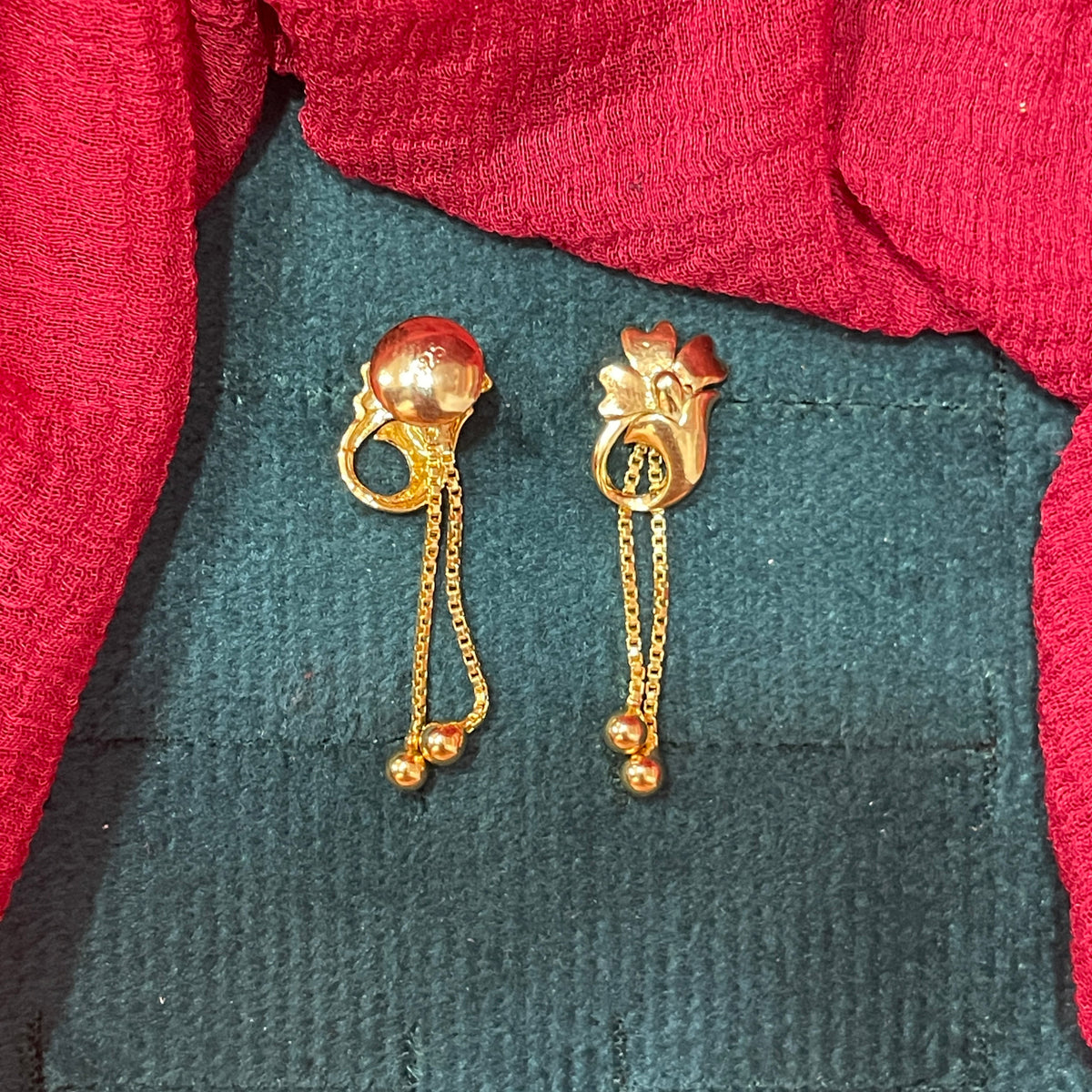 92.5 Silver Gold Plated Earrings for Women | Classy Floral Tassel Hanging Design pair