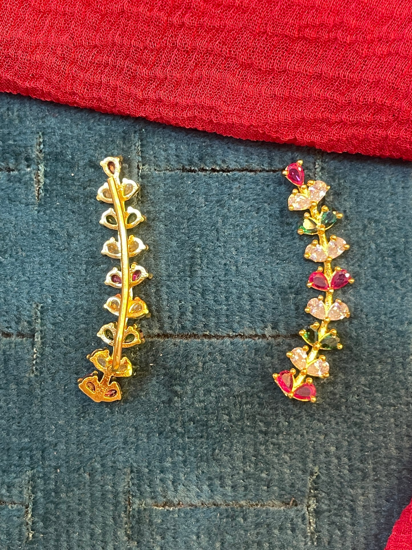 92.5 silver gold plated multicolor earcuffs