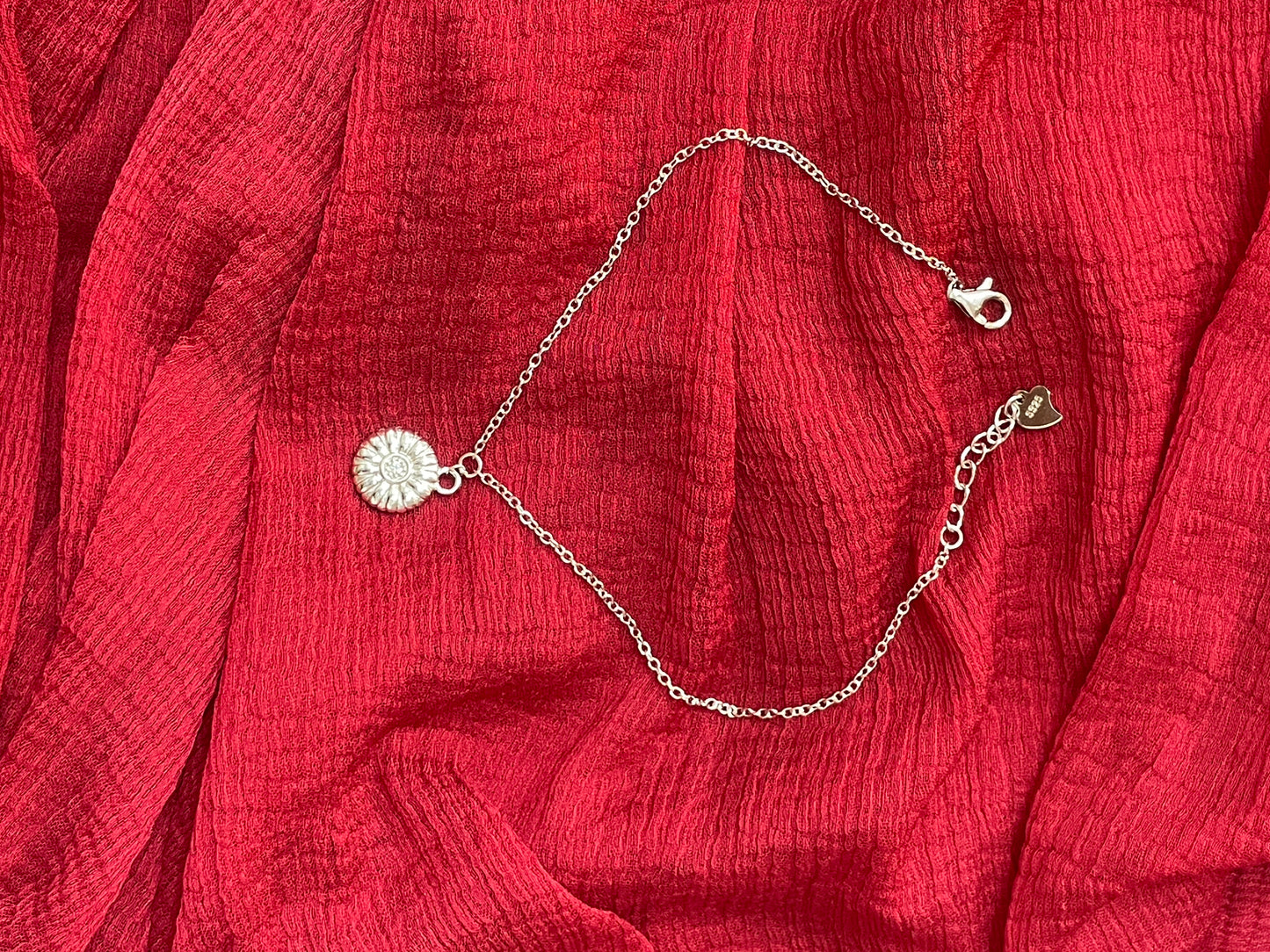 92.5 Silver Minimal Flower Bracelet for Women 8 Inches | Stylish Floral Design | Elegant Jewellery