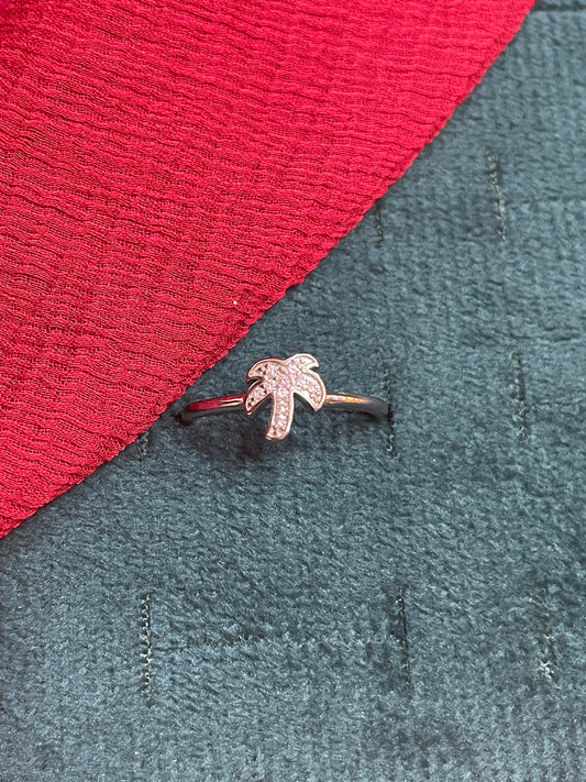 92.5 Silver Palm Tree Ring for Women Size 13 | Stylish Tropical Design | Elegant Fashion Jewellery