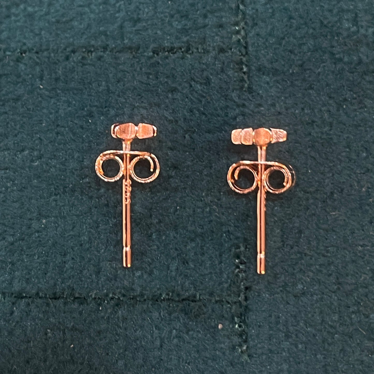 Rose Gold Plated 92.5 Sterling Silver Eight-Point North Star CZ Stud Earrings for Women | Petite Open Star CZ Centre | Second Piercing Earring Pair