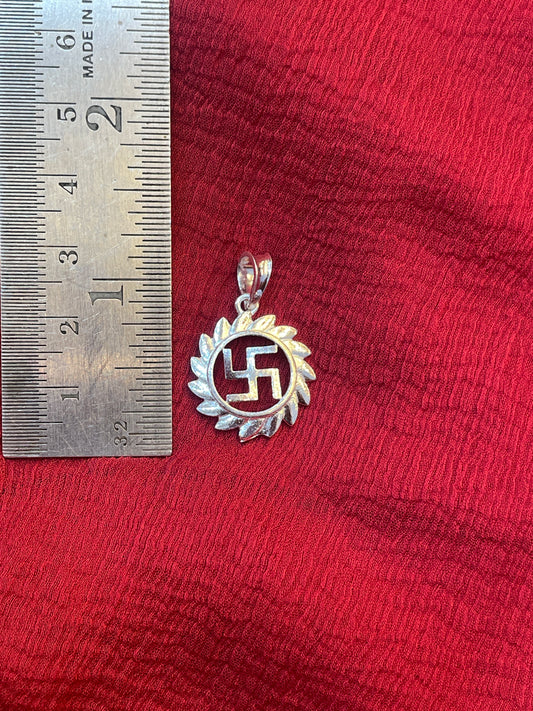 92.5 Silver Swastik Pendant for Men & Women | Auspicious Symbol Design | Traditional Spiritual Jewellery