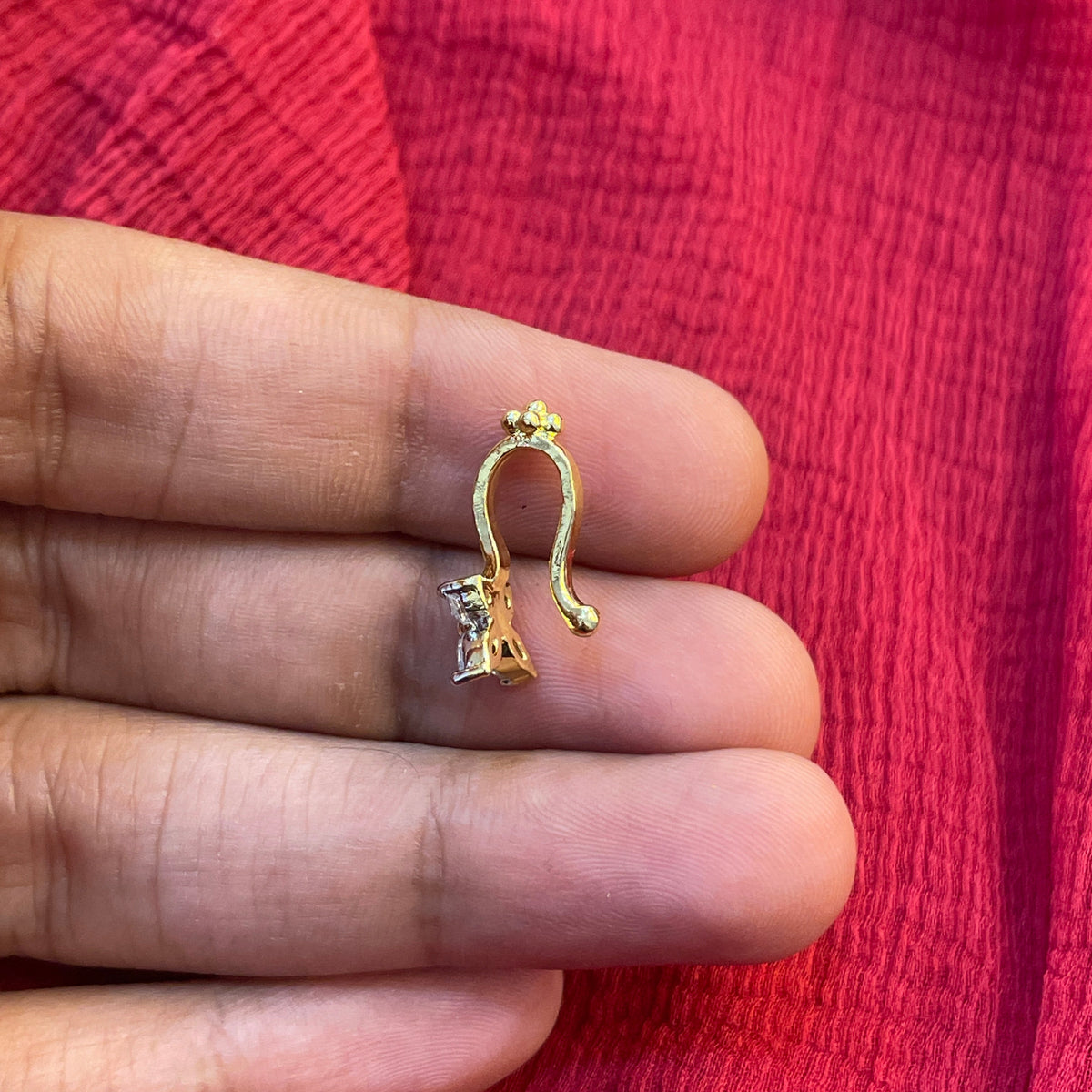 92.5 Silver Gold Plated Butterfly Press-On Bugadi for Women | Stylish Non-Piercing Ear Cuff | Ethnic Jewellery