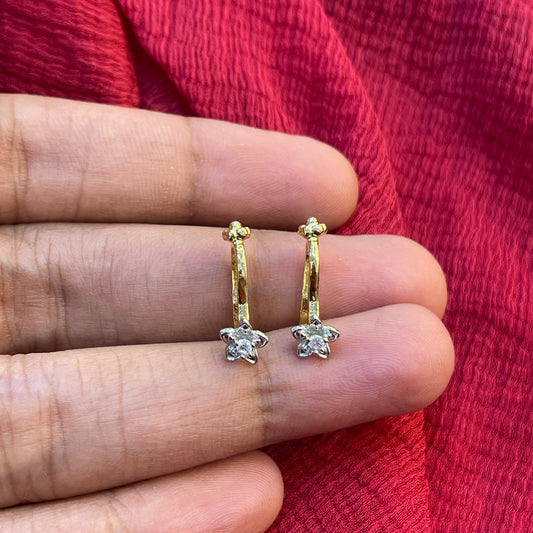 92.5 Silver Gold Plated Flower Press-On Bugadi for Women | Stylish Non-Piercing Ear Cuff | Ethnic Jewellery