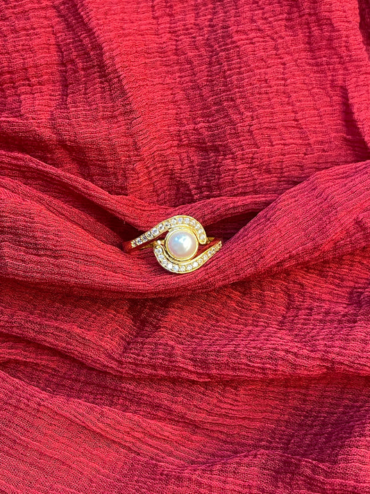 92.5 Silver Gold Plated Stylish Ring for Women Size 11 | Elegant Jewellery