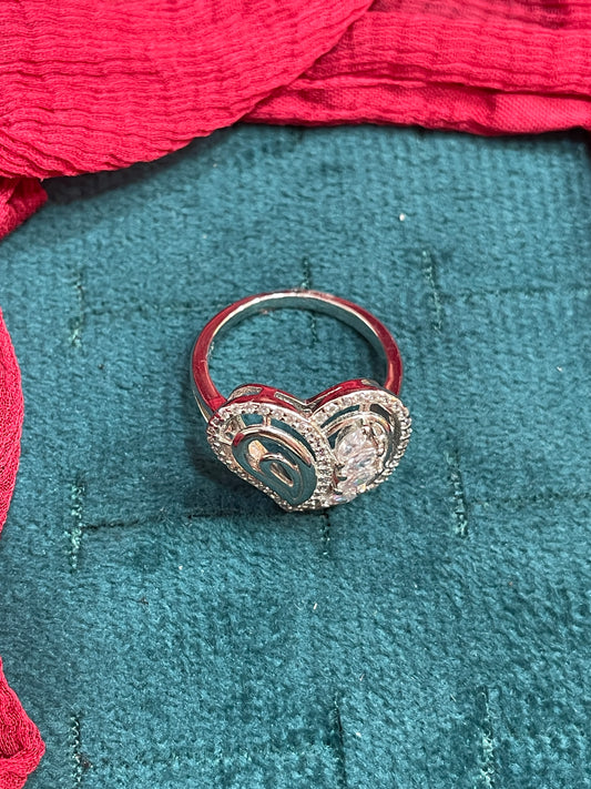 92.5 Silver Heart Ring for Women | Stylish Romantic Design | Elegant Daily Wear Jewellery