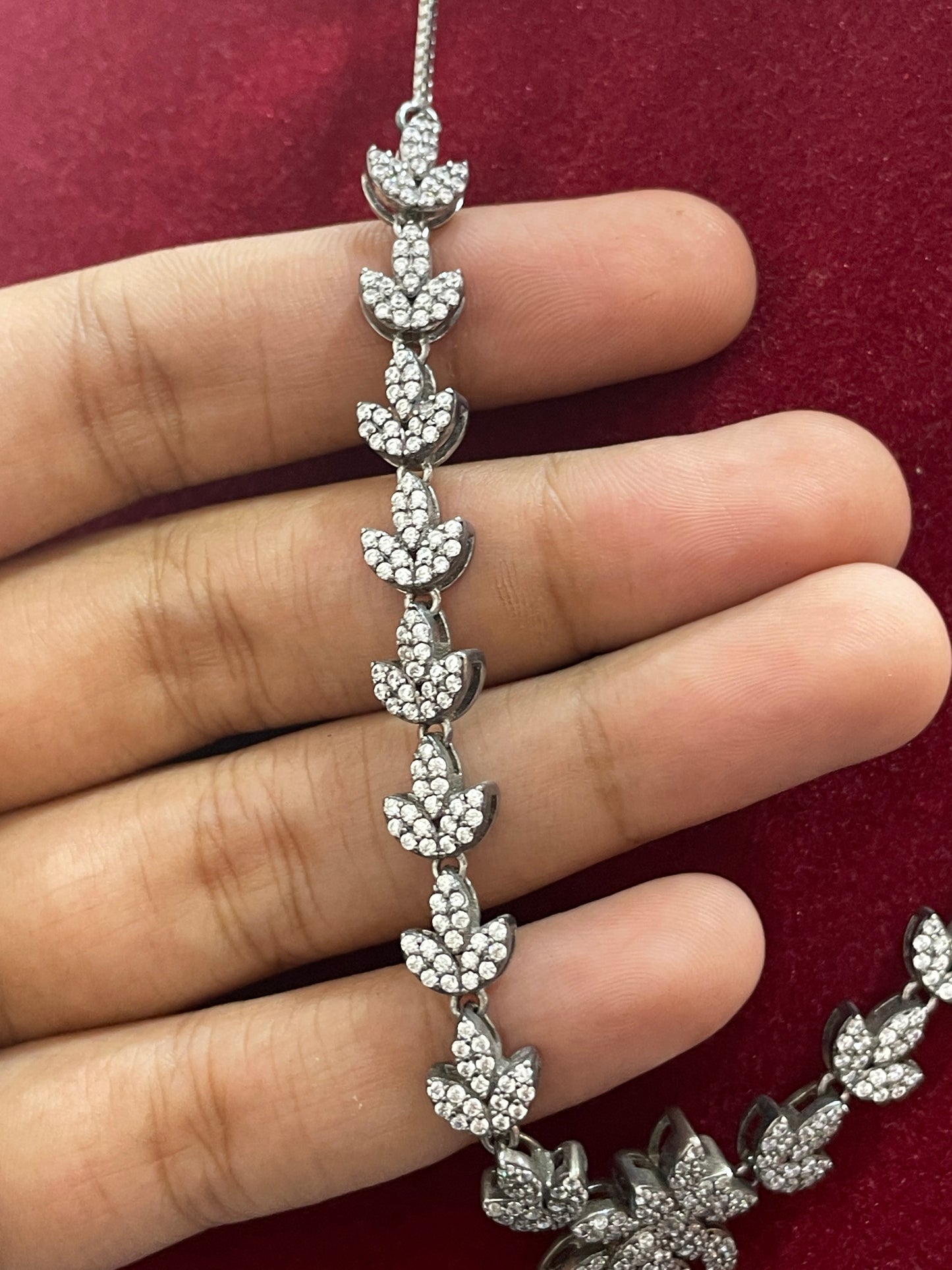 92.5 Silver Leaf Necklace for Women 19 Inches | Stylish Nature-Inspired Design | Elegant Jewellery