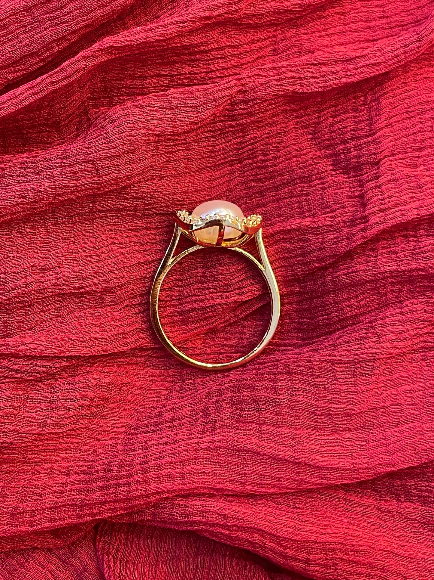 92.5 Silver Gold Plated Pearl Ring for Women | Classy Elegant Jewellery