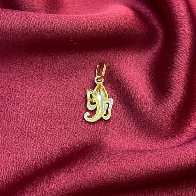92.5 Silver Gold Plated Ganesha Pendant
