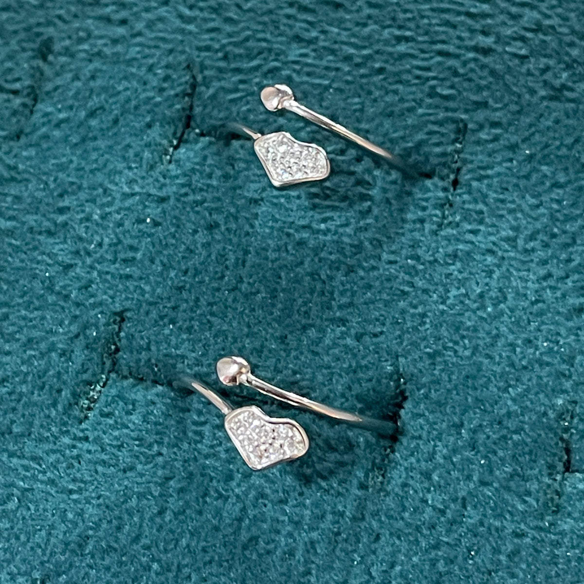 92.5 Silver Toe Rings for Women | Heart Design | Traditional Jewellery