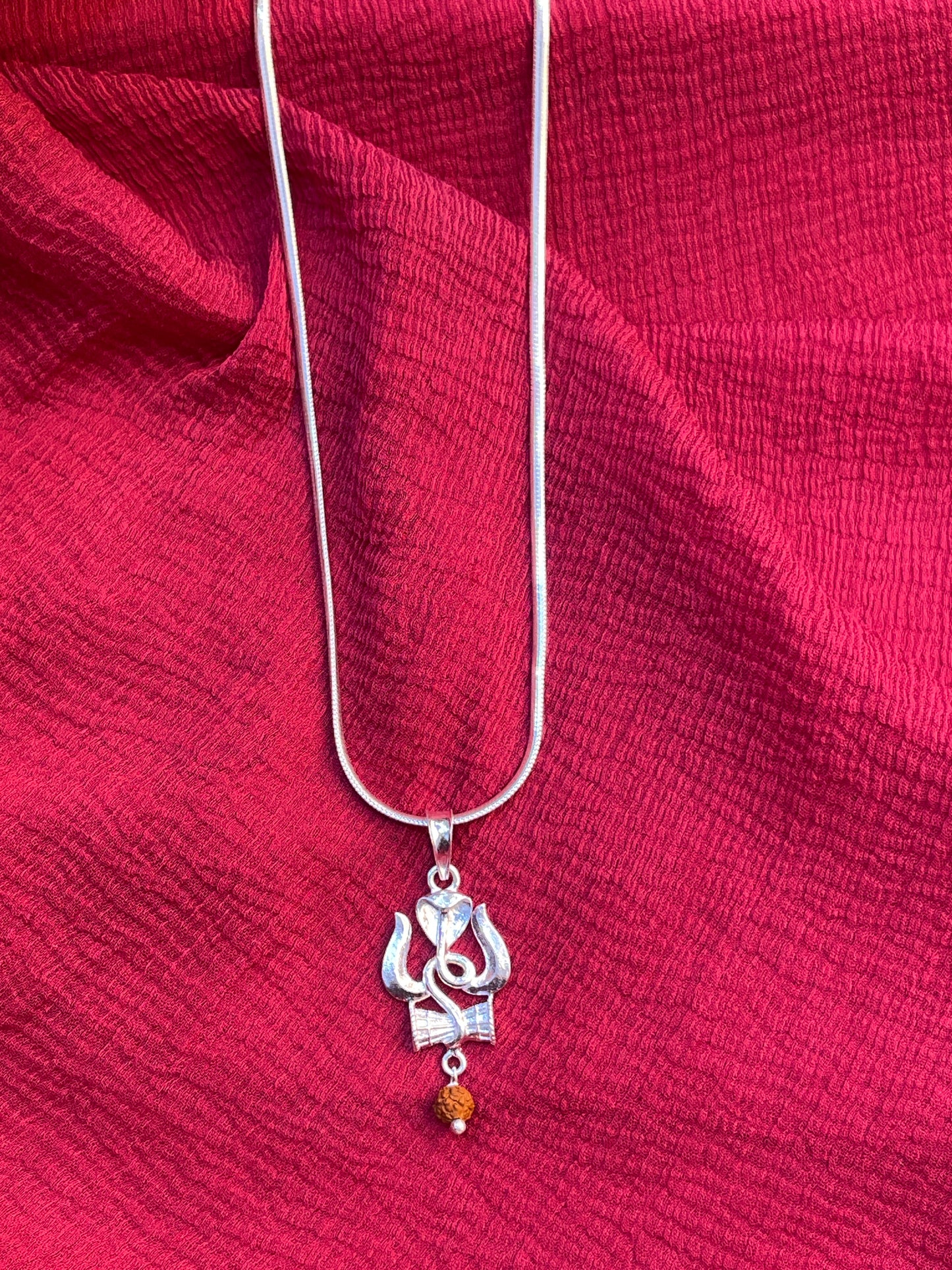 92.5 Silver Trishul (Trishulam) Design Pendant for Men & Women – Temple Style