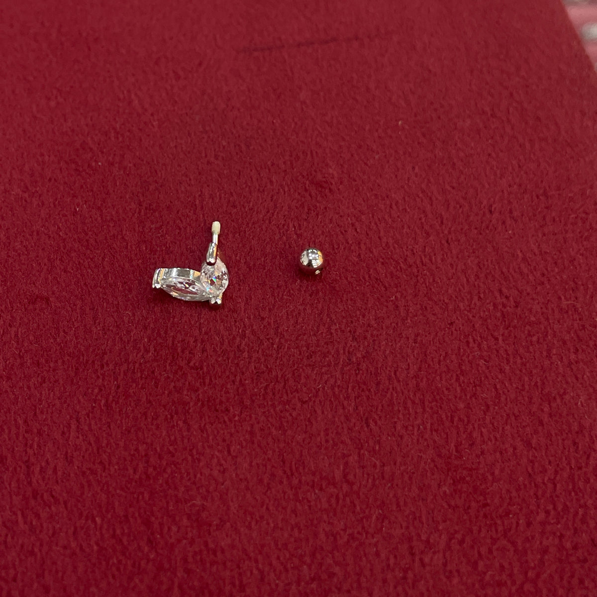 925 Silver 2 Leaf Studs- Ball back pair