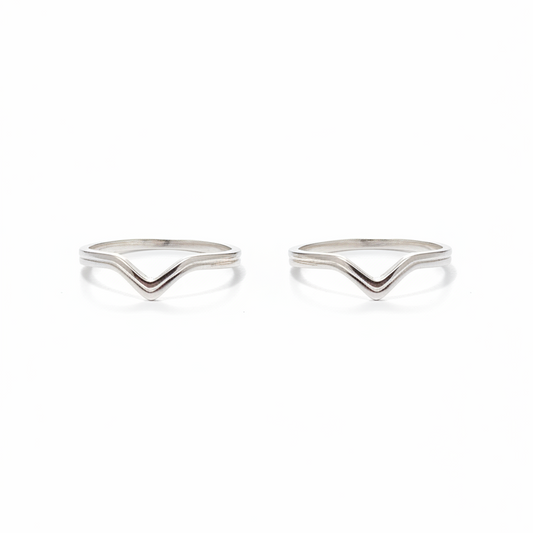 92.5 silver classy stylish V toe rings