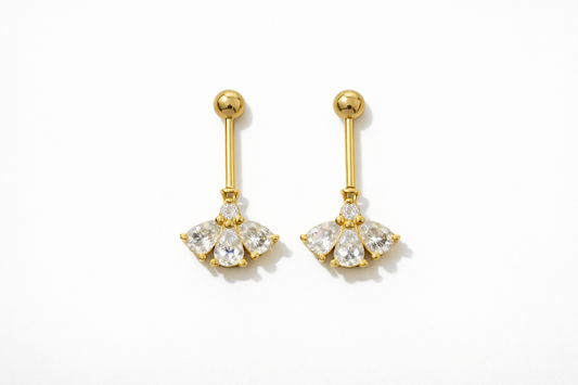 92.5 Silver Gold Plated Three Leaf Bugadi Pair | Stylish Floral Design | Jewellery