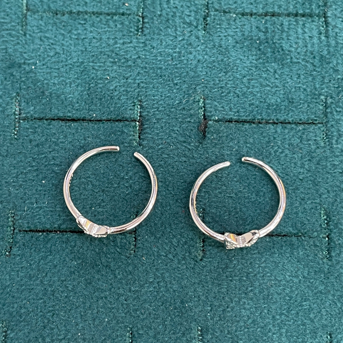 92.5 Sterling Silver Pave CZ Butterfly Toe Rings for Women