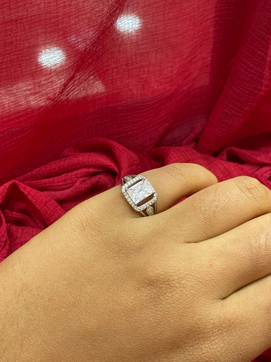 92.5 Silver White Stone Ring for Women Size 10 | Stylish Elegant Design | Premium Jewellery