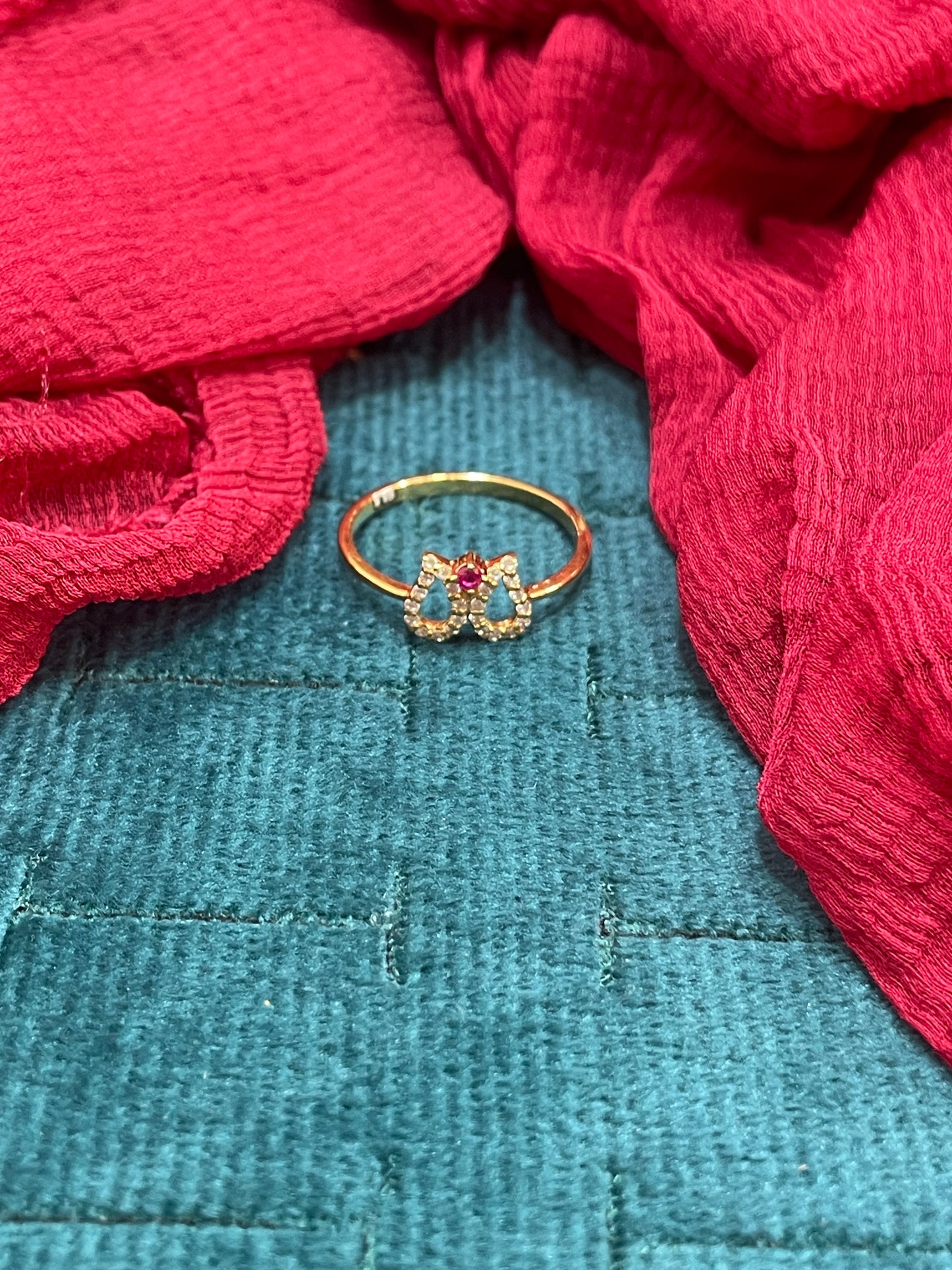 92.5 Silver Gold Plated Stylish Ring for Women Size 14 | Elegant Modern Design | Jewellery