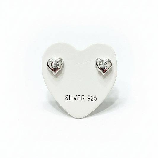 92.5 Silver Mini Heart Studs | Stylish Cute Design | Jewellery